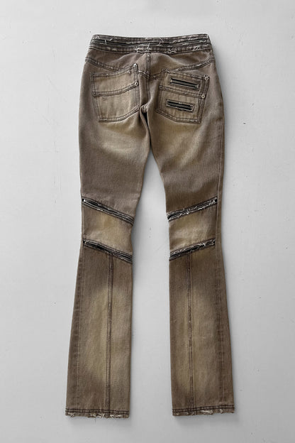 ZIPPED BIKER JEANS